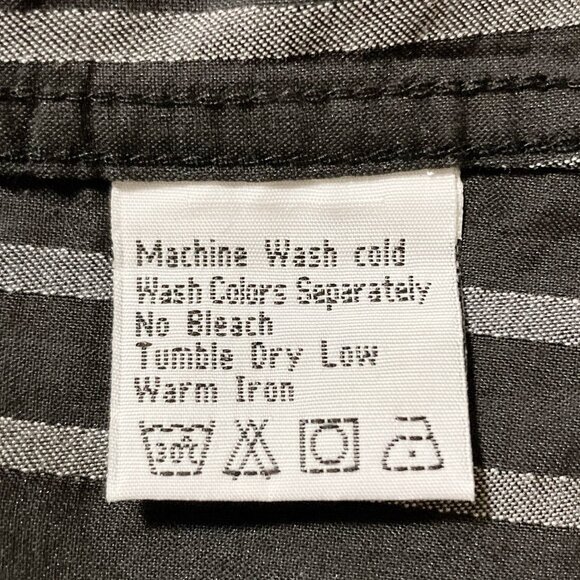 ENGLISH LAUNDRY Grey and black striped button-down shirt MEDIUM LARGE men's top - Picture 11 of 11